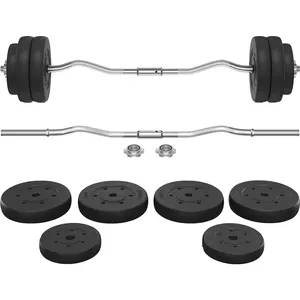 Costoffs Barbell Dumbbell Weight Set, Adjustable Weightlifting Set for Gym Lifting Exercise, Black