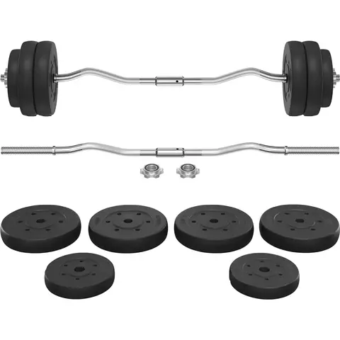 Costoffs Adjustable Barbell-Dumbbell Set with 5.5 lb Weight Plates - Black Fitness Exercise Equipment, 47.5" Strength Training Gear, Home Gym Kit for At-Home Gym Resistance Training & Muscular Development