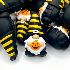 Oh My Gourd Gnomies 3D Silicone Focal Beads - Halloween Gnome Beading DIY Supplies Beaded Pens