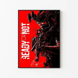 [Unframe] Ready or Not Game Poster Art, Tactical FPS Wall Art, Military Shooter Gaming Decor, Realistic Combat Artwork Print, Gamer Room Decor