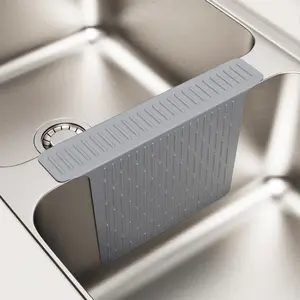 Sink Saddle,  Silicone Protector,Divider Mat, No Smell, Never Stain, Ultra Soft, Silicone Sink Divider Mat, Durable Sink Saddle Pad with No Suction Cup, Kitchen Divided Sink Protector Mat for Glassware Dishes, Easy to Clean and No Smell, SummerVibes