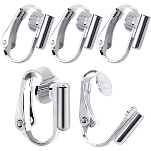 20 Pieces Silver Clip-on Earring Converters with Post for Non-Pierced Ears