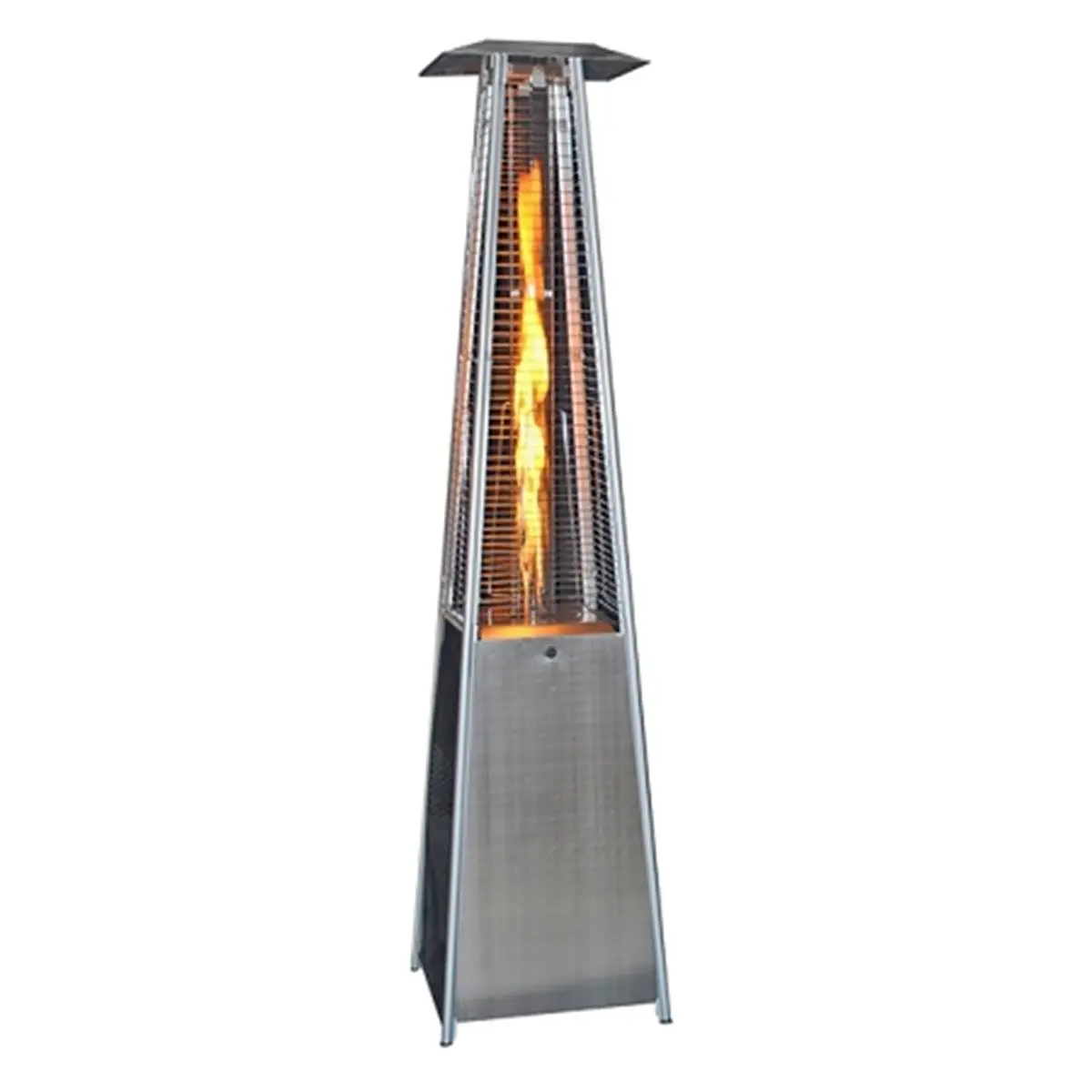 212 MAIN Portable Triangle Outdoor Patio Heater, Stainless Steel Construction, Variable Flame, Push-Button Ignition