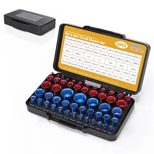 Thread Checker, 52 count Nut and Bolt Thread Checker, 28 Inch & 24 Metric Box Set Thread Gauge, Bolt Size Finder for Size Check  Tricky and Narrow Area