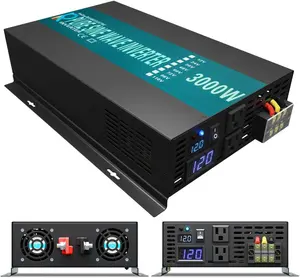 WZRELB 3000W 12V 110~120V Pure Sine Wave Solar Power Inverter DC to AC System Power Converter Off Grid Home Solar System