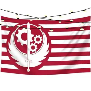 Fallout Brotherhood of Steel Red Banner Flag Wall Art Tapestry, Polyester Home Decor Accessory, Size-Optional Cool Room Decor for Adult Bedrooms, Ideal Summer Vibe Gift