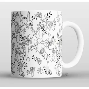Floral Willy Pattern Coffee Mug, Sassy Coffee Mug, NSFW Ceramic Mug, Funny Mug for Friends Roommate, Sarcastic Gift for Husband Friend Dad Mom Wife, Best Gift for Boyfriend Girlfriend