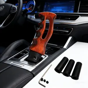 Manual shift knob, universal slotted handle, car modification grip, pistol handle, gear shift head, gear shift head, gear shift head, gear lever, decorated with manual interior wave stick head, Car Accessories