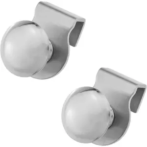 Glass Door Pull Handle 2 count Stainless Steel Bathroom Shower Glass Door Knob Handles Clamp Clips for Glass 5-8mm Showcase Furniture Glass Cabinets Drawer Pull Knobs