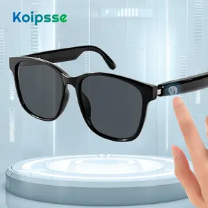 Koipsse Smart Bluetooth Glasses Filter Eye Protection HIFI Sound Quality Suitable For All Ages Outdoor And Sports Sunglasses Wireless Smart Glasses Holiday Gift Built-In Speaker Rechargeable Blue Light Blocking Lenses Dual Touch Volume Adjustment