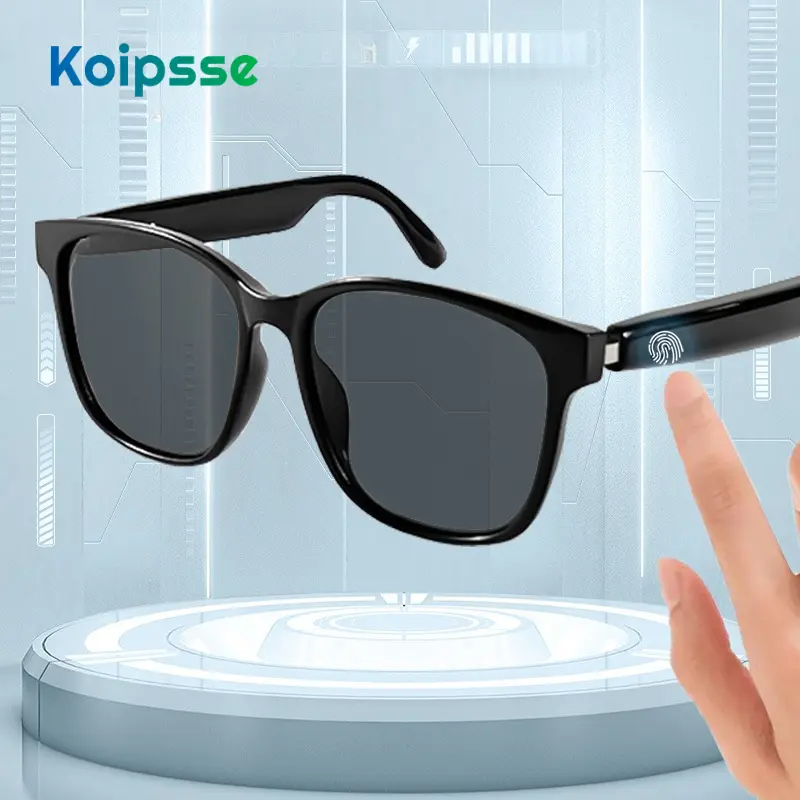 Koipsse Smart Bluetooth Glasses Filter Eye Protection HIFI Sound Quality Suitable For All Ages Outdoor And Sports Sunglasses Wireless Smart Glasses Holiday Gift Built-In Speaker Rechargeable Blue Light Blocking Lenses Dual Touch Volume Adjustment