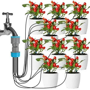 Drip Irrigation Kit, Garden Irrigation System Plant Watering Devices with 10 Dripper Head Kit for Garden Lawn