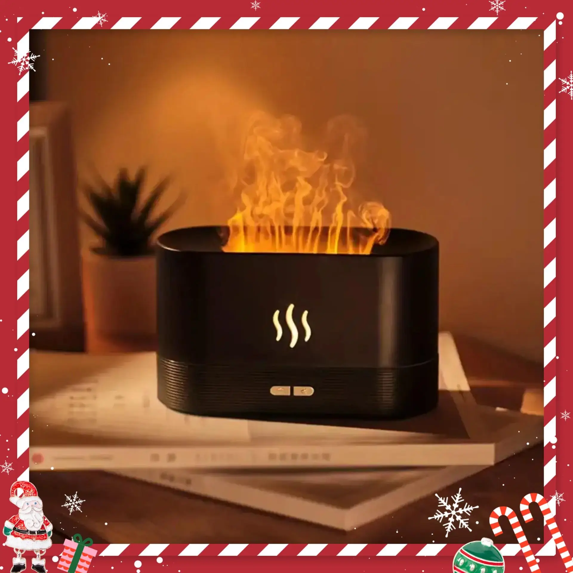 Flame Design Aroma Diffuser, USB Charging Desktop Air Humidifier with Soothing Flame, Flavored Air Diffuser Effect for Home Office Decor