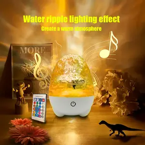 Aurora water reflection projector lamp, can be connected to Bluetooth to play music,remote control lights, indoor and outdoor parties, leading the trend of geek galaxy projector lamp Audio Birthday Christmas Game Noise Phone Space Star neon led wall signs