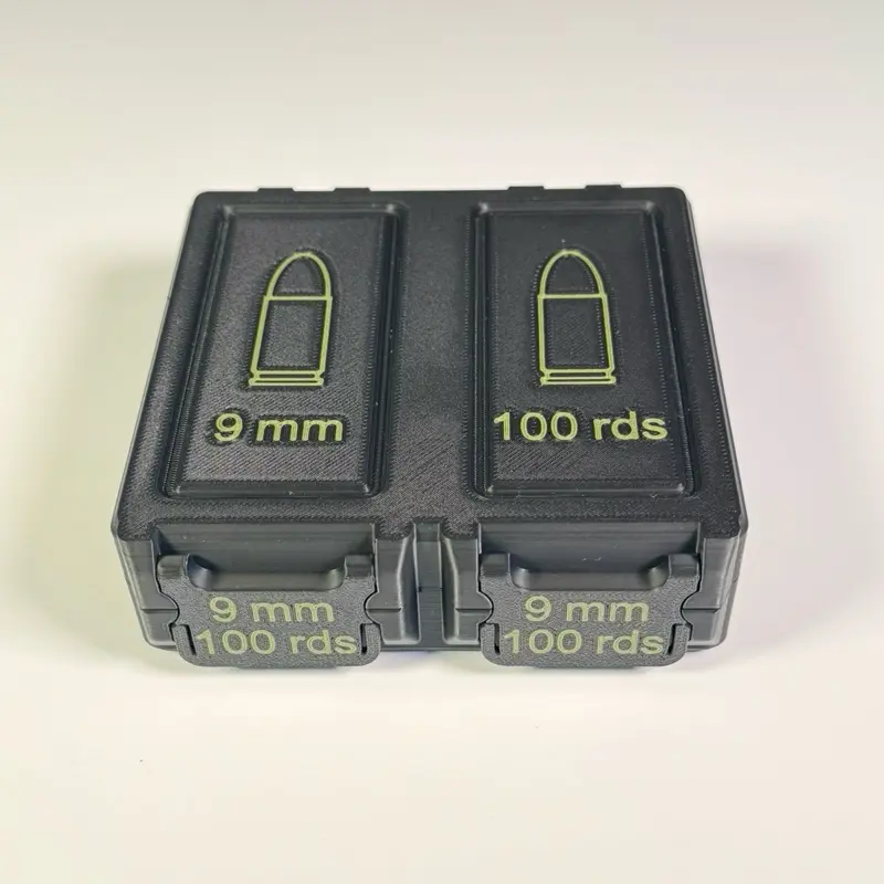 9 mm Ammo Box – 100 Round Capacity | Snaplock Modular Storage Case