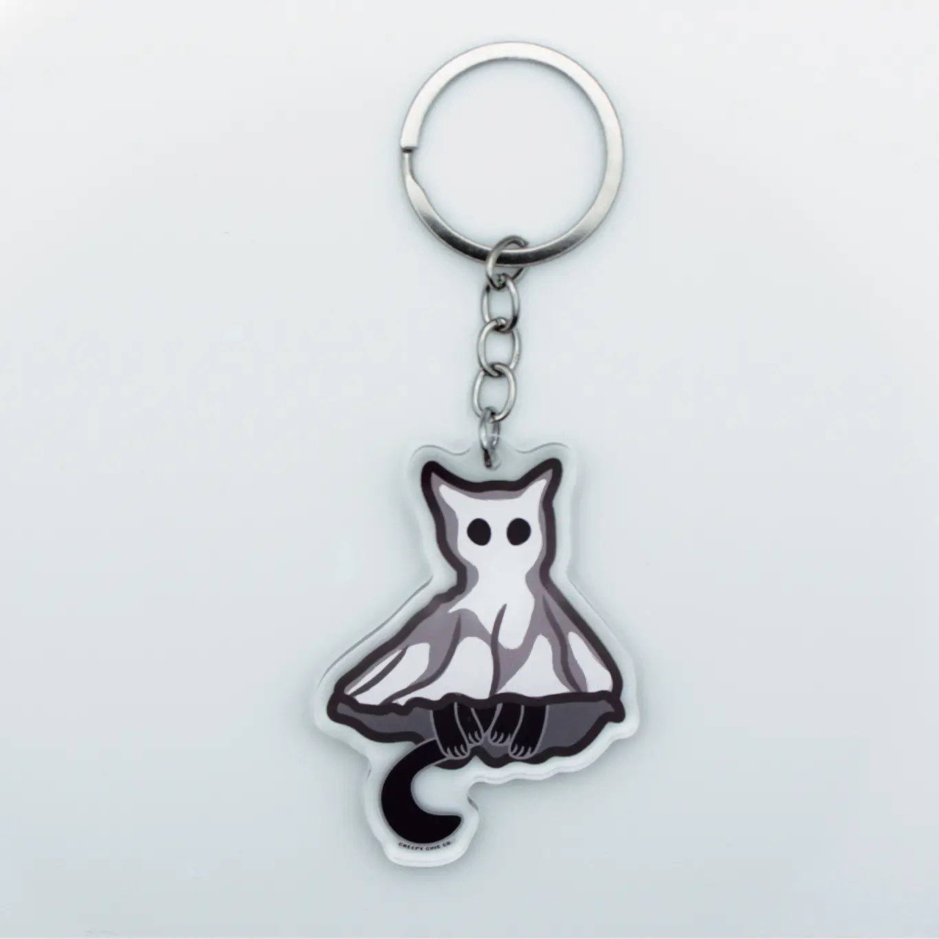 Ghost Black Cat Acrylic Keychain by Creepy Chic Co.