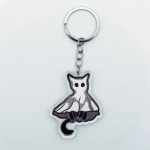 Ghost Black Cat Acrylic Keychain by Creepy Chic Co.