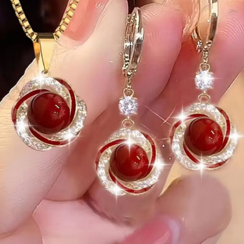 Fashion Jewelry Set, Necklace and Dangle Earring Set, Jewellery Gift Set, for Party, Daily Clothing Decor, All-match Jewelry for Birthday Gift