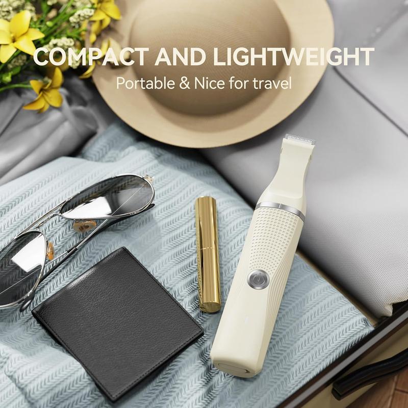 Unibono 3-in-1 Electric Razor for Women Waterproof Bikini Trimmer Rechargeable Shaver with 3 Detachable Blades USB-C Fast Charging IPX7 Waterproof for Dry & Wet Use - Multifunctional