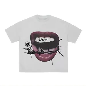 Trendy GRILLZ Graphic Lip Print T-Shirt, Unisex Cotton Crewneck Tee for Men and Women, Casual Streetwear Top, Oversized Fit S-4XL, Urban Fashion Graphic Shirt, Y2K Inspired, Summer Outfit, Cool Printed Tee for Daily Wear