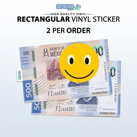 500 PESO BENITO JUAREZ rectangular vinyl sticker