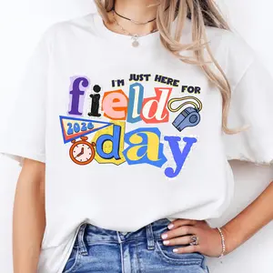 Just Here for Field Day Graphic Tee, Schools Field Day Youth Shirt, Field Day Vacation Teacher School Unisex T-Shirt for Adults & Kids