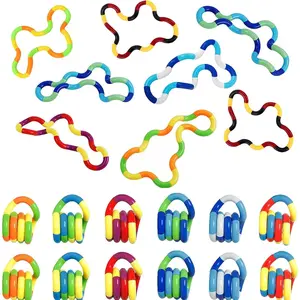 20 PCS Multicolored Quiet Fidgets Toys for Unique Fidget Experience, Anti Anxiety Sensory Toys Combine into New Shapes, Relax Therapy Educational Toy for Kids Boys Adults