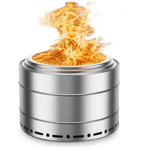 Amerlife Smokeless Fire Pit Outdoor Wood Burning Portable Firepit Stainless Steel for Backyard Patio Garden Picnic Camping Bonfire