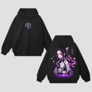 Shinobu Kocho Butterfly Aura Hoodie, Gift for Demon Slayer Fans, Cotton Hoodie with Purple Floral Graphic, Insect Hashira Style, Anime Girl Power Fit