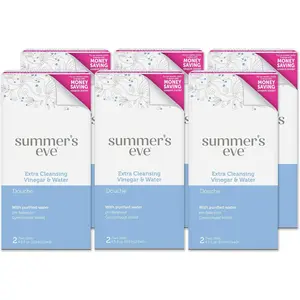 Summer's Eve Douche, Extra Cleansing Vinegar & Water, Vaginal Douche for Women, 2 Units, 4.5 Oz Each, 6 Pack