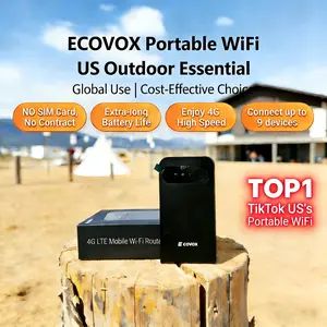 3 Pack ECOVOX 2026 4G LTE Mobile Hotspot for Group Camping,Team Trips,Family Travel | No SIM No Contract | 9 Connected Devices | Free 1GB Data | Travel Portable Internet Smart Wifi Wireless Usb Wifi Pocket