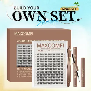 Muse | MaxComfi Ghost Lashes Vibe but Better Long-Lasting, Waterproof & Super Soft & Thin Band Too |  Waterproof Long-Lasting Natural Daily Venus Velure Style Beginner-Friendly DIY Lashes for Flawless Voluminous Look Trendy Must-Have Clusters