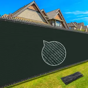 Fence  Screen,6X50FT Heavy Duty 170GSM Fence Covering  with Straps & Brass Grommets,90%  Blockage Mesh Shade Net for Balcony Yard Outdoor Pool(Deep Green)