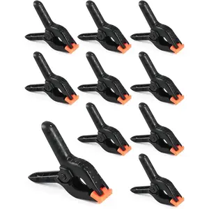 3.5 Inch Small Plastic Clips for Balloon Arch Backdrop Craft Decoration, Spring Clamps, Heavy Duty, 10 Pcs, Black