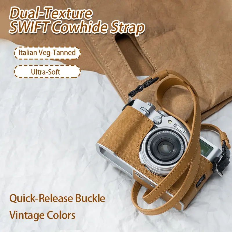 Ultra-Soft Shoulder Strap For Ricoh Fujifilm Sony Canon Leica Camera,Double-Sided Leather Texture