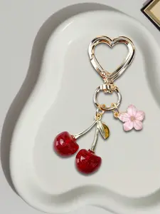 Shiny 3D Cherry Blossom Bag Charm Keychain, Unisex Bag and Backpack Decoration, Perfect Gift for Festivals and Special Occasions