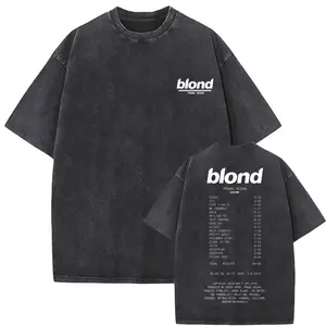 Washed Vintage Rapper Frank Oversized Tshirt Blond Graphic T-Shirts Men Women Ocean Hip Hop T Shirt Men'S Fashion Casual Tees Dshztooma