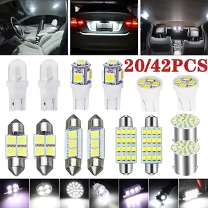 Multi-Piece LED Interior Lights Bulb Kit Dome License Plate Lamp 6000K LED Replacement License Plate/Reading Light White Interior Light