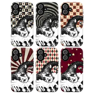 Dark Circus Clown Phone Case – Gothic Vintage Carnival Aesthetic, Creepy Horror Clowncore Art, Spooky Retro Circus Illustration, Dark Academia & Grunge Style iPhone Case for iPhone 17 16 15 14 13 12 11 Pro Max, Alternative Gift for Girls & Women