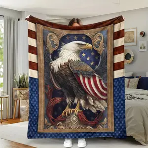 American Vintage Honor Blanket, Patriotic Sofa Cover, Bedroom Throw, Multi-Use Decorative Hanging Tapestry, 1pc