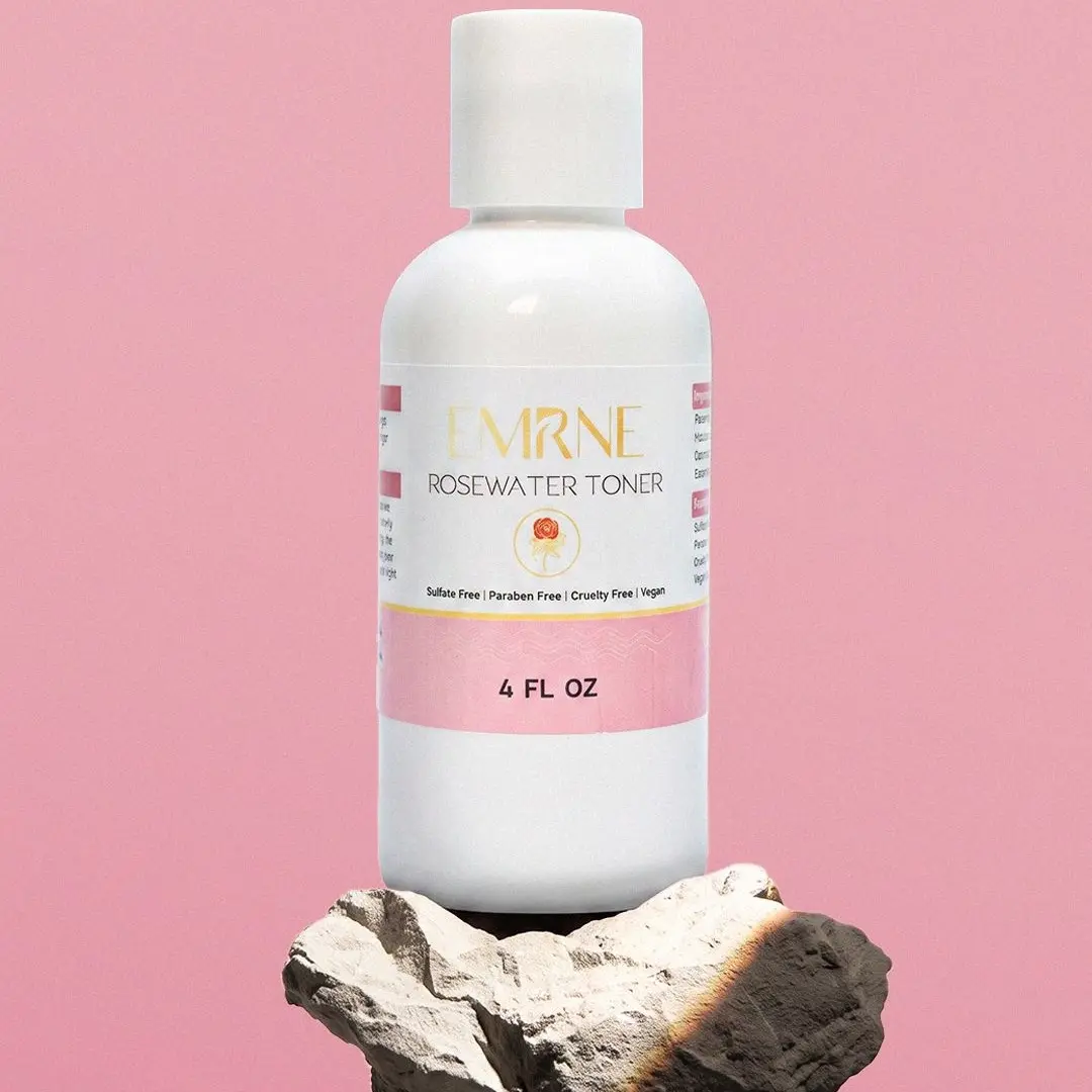 Emrne Rosewater Balancing Mist - Hydrating Rose Water Face Toner Spray, Alcohol-Free Facial Mist for Dewy Glowing Skin, Pore Refining Setting Spray, All Skin Types, 4 fl oz