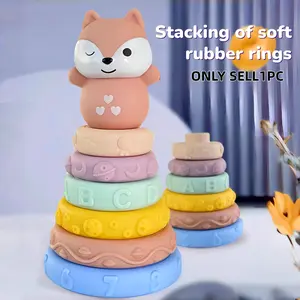 Stacking Rings Soft Toys for Babies 6 Months and up Old Girls Boys - Toddlers Sensory Educational Montessori Baby Blocks - Developmental Teething Learning Stacker - Baby Teething Toys  stacking toys for toddlers 1-3 stacking rings baby toy