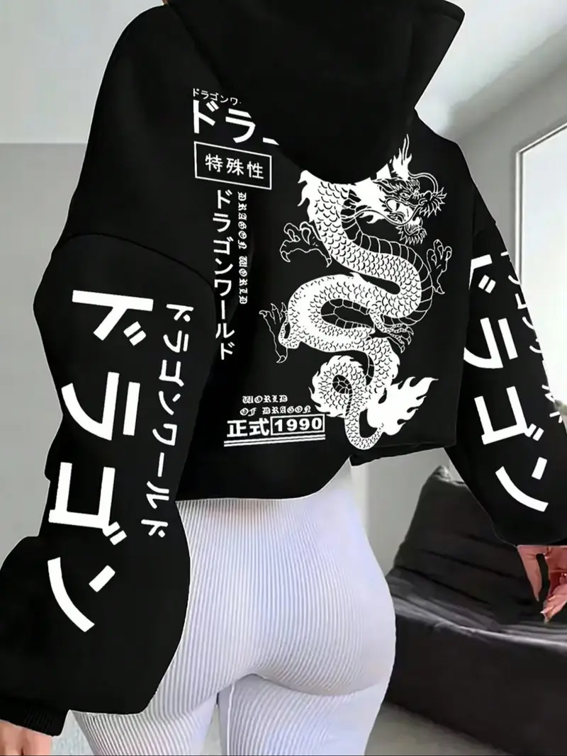 dragon embroidered hoodie - TikTok Shop