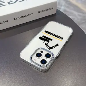 Hot Liebherr Excavator Phone Case Compatible with iPhone Models, Metal Silver Color Lens Frame Transparent Soft Back Cover