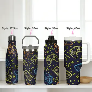 1pc 17.5/30/33/40oz Pixel Art Game Controller All-over Print,Stainless steel insulated water bottle-Ideal for Hot & Cold Drinks-travel cup,Multiple styles to choose from,Suitable for fitness,driving, and daily use. The perfect gift for family and friends.