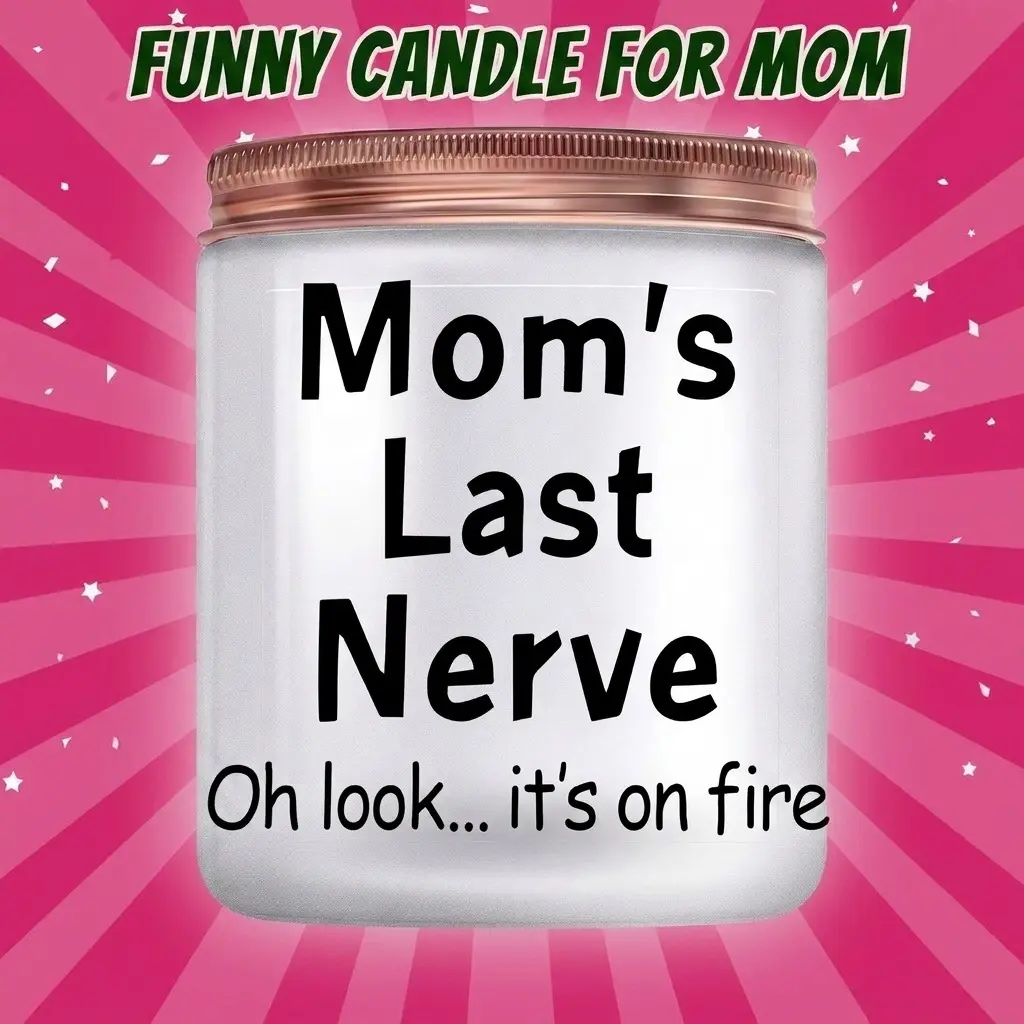 7oz Scented Candles Durable Wax Household Candle, Mom's Last Nerve Vanilla Lavender Scented Glass Candle with Cozy Aroma, Unique Home Decor, Ideal for Christmas & Birthday Gifts for Mom