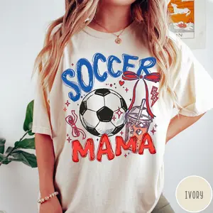 Soccer Mama Comfort Colors Shirt, Gameday Doodle Soccer Tee, Trendy Women's Soccer Shirt, Sports Mom Shirt, Game Day Tee