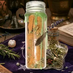 Abundance & Intention Manifestation Trio 1 Spell Jar 1  Mini Jar Necklace & Bracelet Set Trio 1oz Jar Updated Ritual