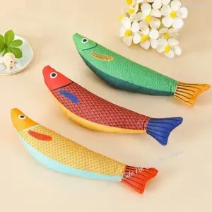 3D Simulated Fish Catnip Toy, Plush Pillow Shaped Kitten Toy, Interactive Sound-Making Fish Plaything, Soft Chew Toy for Indoor Cats, Functional Pet Supplies