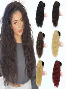 KAIRIYA 26 Inch Wavy Curly Ponytail - Clip-In & Drawstring Synthetic Hairpiece for Women, Fluffy Natural Look for Holiday Parties & Special Occasions